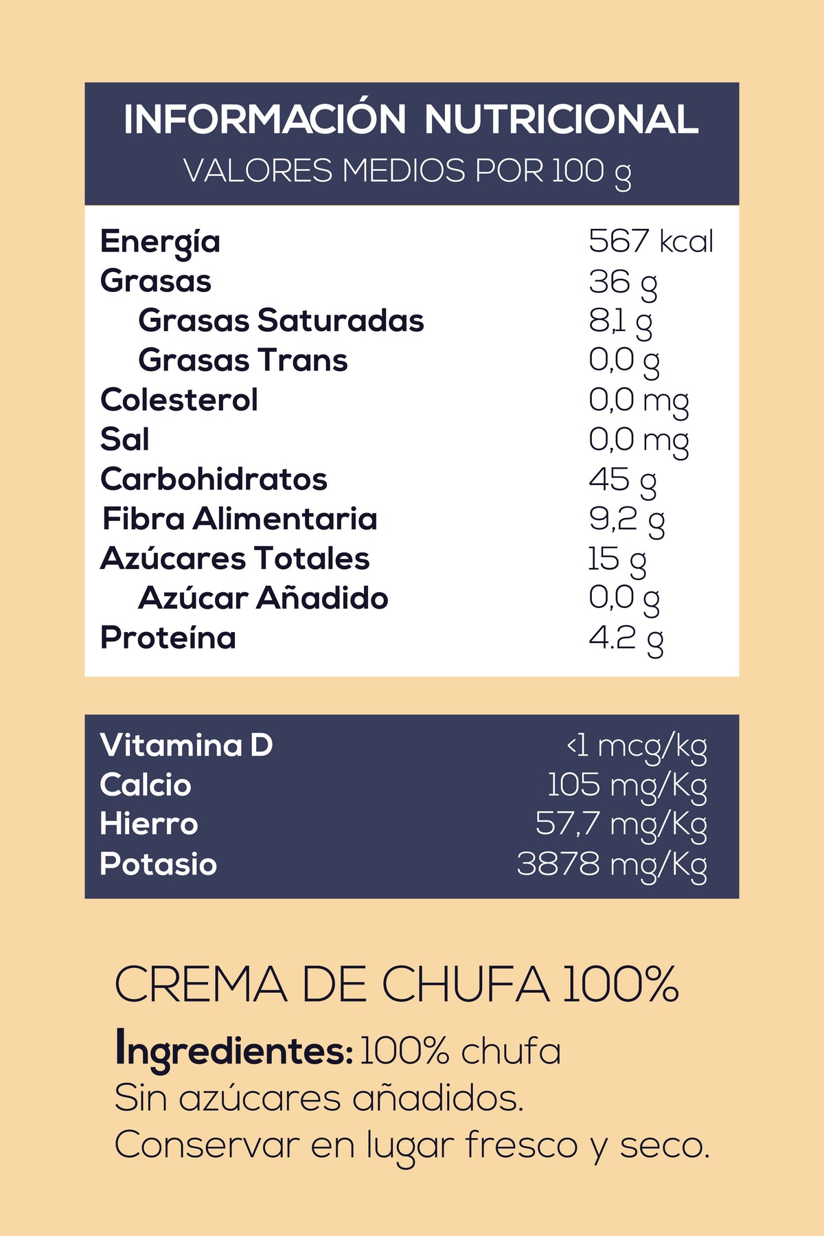 Crema de chufa ORIGINAL 500 gramos